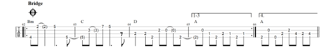 2nd ukulele (low G) bridge